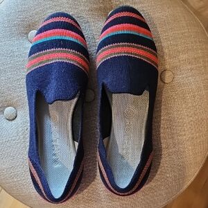 Rothy's Navy Ribbon Striped Loafers -10.5